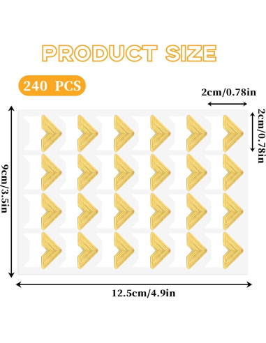 240 Esquinas de Foto Autoadhesivas Aeaocvo para Scrapbooking