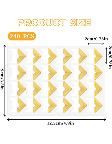 240 Esquinas de Foto Autoadhesivas Aeaocvo para Scrapbooking