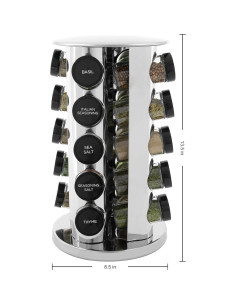 Estante Giratorio de Especias Kamenstein 20 Tarros Acero Inoxidable 2