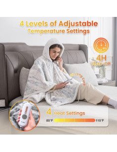 Manta Térmica Wearable WOOMER 127x152cm con Capucha y Calor 2