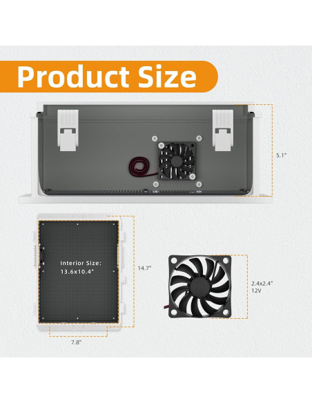 Caja Eléctrica Impermeable Joinfworld 40x28x15cm con Ventilador
