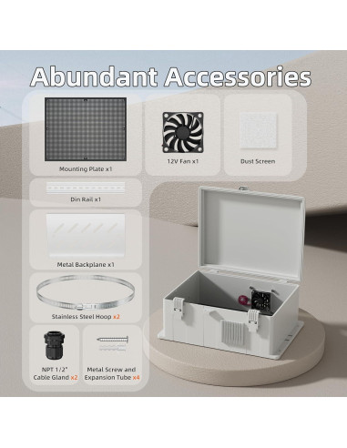 Caja Eléctrica Impermeable Joinfworld 40x28x15cm con Ventilador