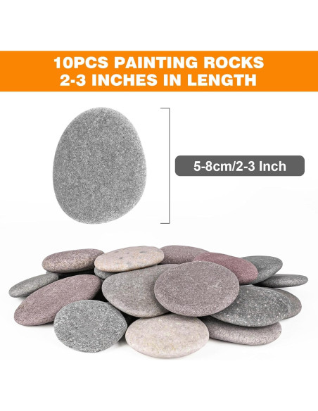 Piedras de Río para Pintar 10 Pcs 5-7.6 cm Dojobkinb Piedras de Río para Pintar 10 Pcs 5-7.6 cm Dojobkinb
