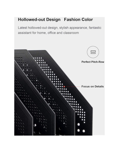 Soporte de Revistas Plegable Leven 3 Compartimentos Gris Oscuro