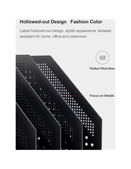 Soporte de Revistas Plegable Leven 3 Compartimentos Gris Oscuro