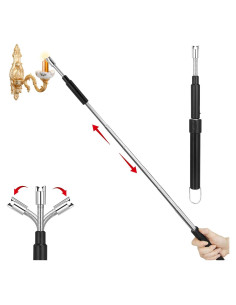 Encendedor Largo Eléctrico Flahonka Retráctil 29-70cm Negro