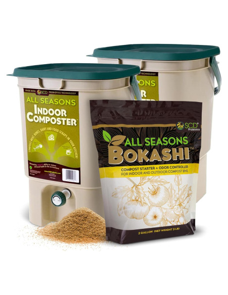 Kit Compostador Interior SCD Probiotics - 2 Contenedores 10 Gal