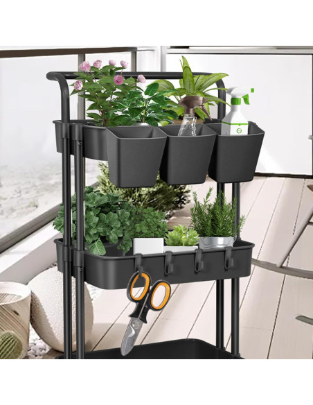 5 Soportes Colgantes para Tazas LEZIOA - Organizador Negro