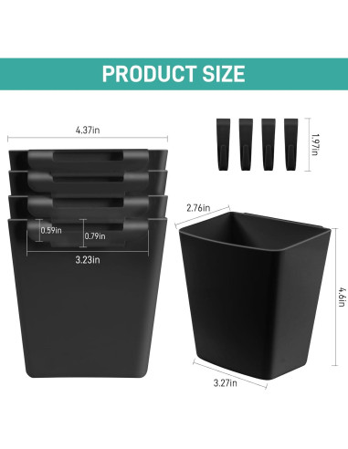 5 Soportes Colgantes para Tazas LEZIOA - Organizador Negro