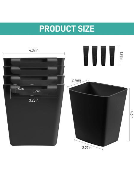 5 Soportes Colgantes para Tazas LEZIOA - Organizador Negro