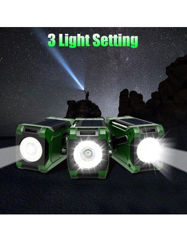 Radio de Manivela de Emergencia Veubew WR5 10000mAh con Linterna LED