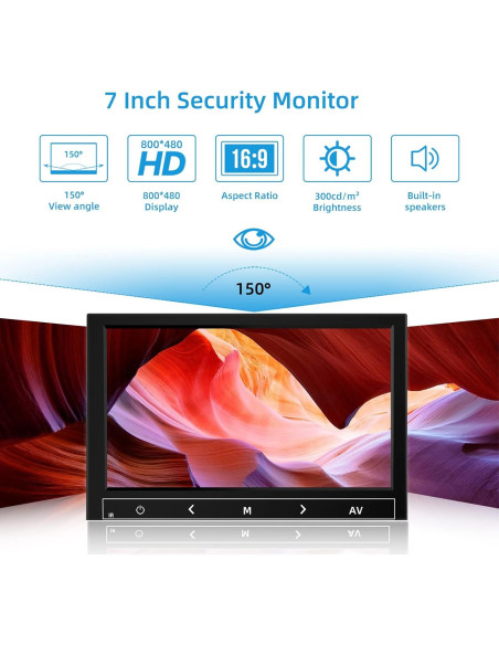 Monitor de 7 Pulgadas AISHICHEN 1024x600 HDMI IPS con Altavoces
