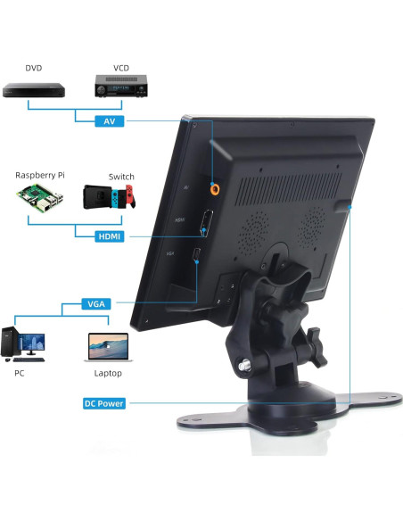 Monitor de 7 Pulgadas AISHICHEN 1024x600 HDMI IPS con Altavoces