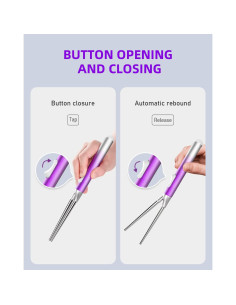 Juego de Palillos de Metal IROJEEF 258 mm Púrpura 2