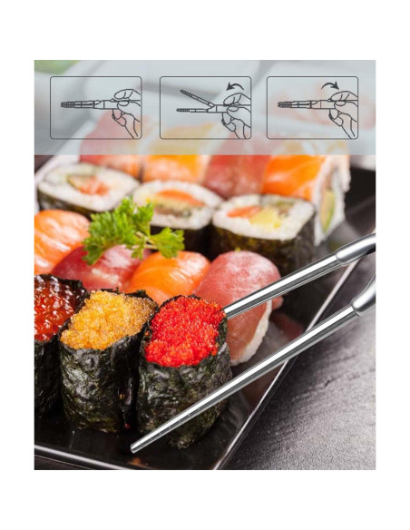 Juego de Palillos de Metal IROJEEF 258 mm Púrpura