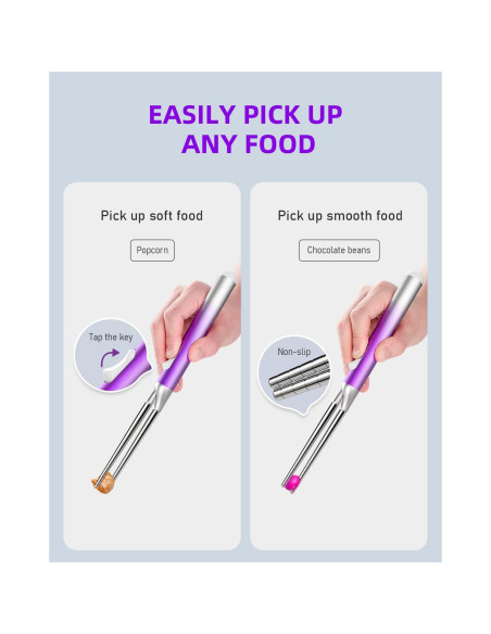 Juego de Palillos de Metal IROJEEF 258 mm Púrpura