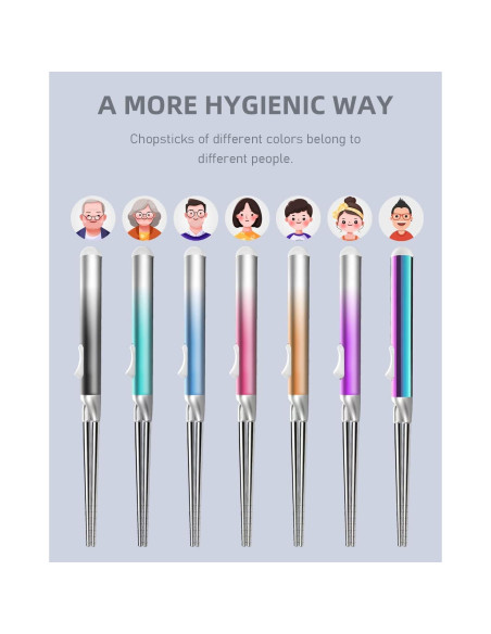 Juego de Palillos de Metal IROJEEF 258 mm Púrpura