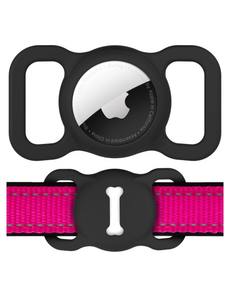 Soporte para Collar de Perro Airtag DLENP Negro Hueso