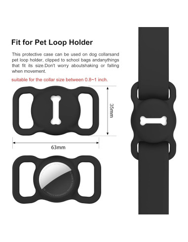 Soporte para Collar de Perro Airtag DLENP Negro Hueso
