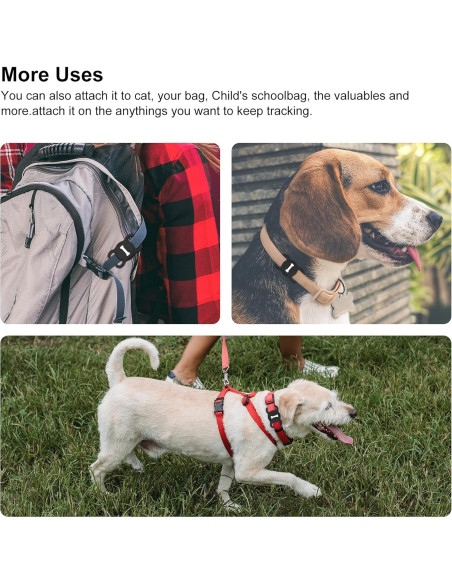 Soporte para Collar de Perro Airtag DLENP Negro Hueso