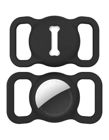 Soporte para Collar de Perro Airtag DLENP Negro Hueso