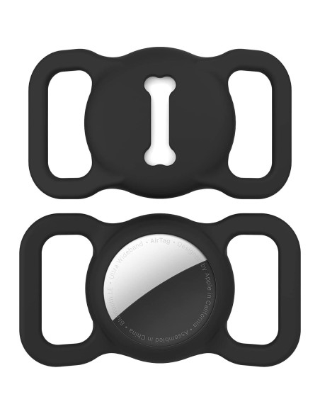 Soporte para Collar de Perro Airtag DLENP Negro Hueso