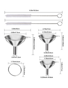Juego de 3 Embudos de Acero Inoxidable YLYL - Cocina 2