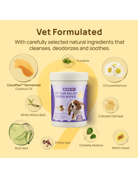 Toallitas Limpiadoras para Oídos HICC PET 50 Unidades Aroma Coco