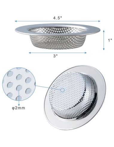 Filtro de Fregadero Doble Capa Honmein 11.43 cm Acero Inoxidable