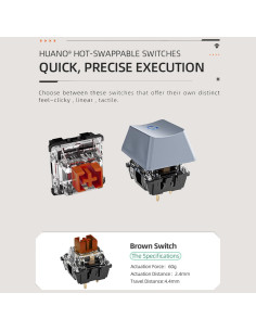 Teclado Mecánico Machenike K500A-B84 75% RGB Táctil Marrón 2