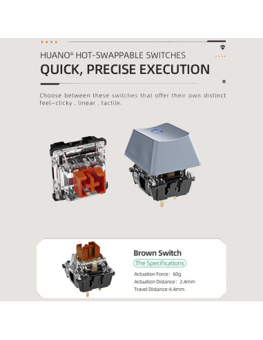 Teclado Mecánico Machenike K500A-B84 75% RGB Táctil Marrón