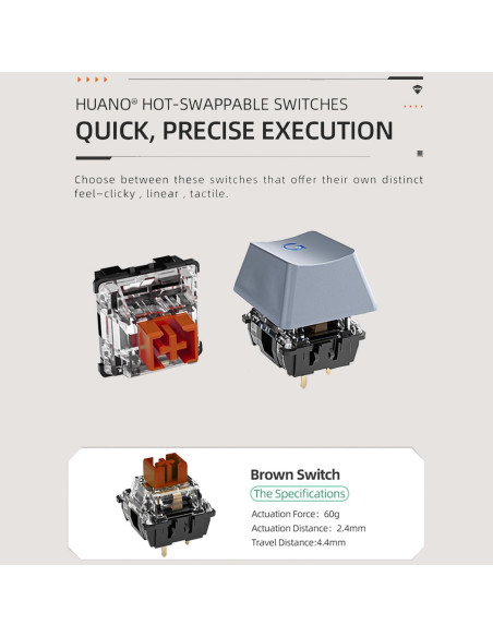 Teclado Mecánico Machenike K500A-B84 75% RGB Táctil Marrón