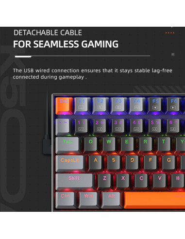 Teclado Mecánico Machenike K500A-B84 75% RGB Táctil Marrón