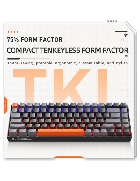 Teclado Mecánico Machenike K500A-B84 75% RGB Táctil Marrón