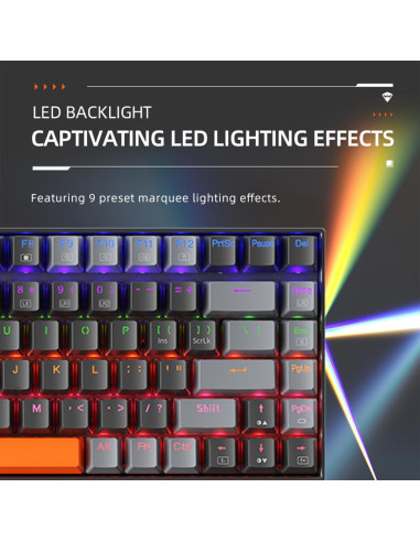 Teclado Mecánico Machenike K500A-B84 75% RGB Táctil Marrón