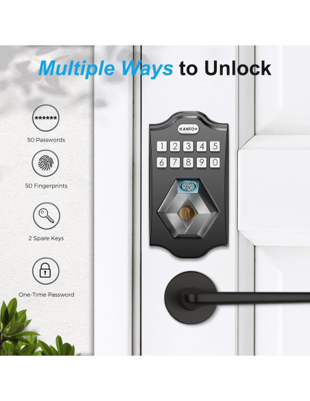 Cerradura Biométrica KANFOX S2 con Huella Dactilar y Teclado