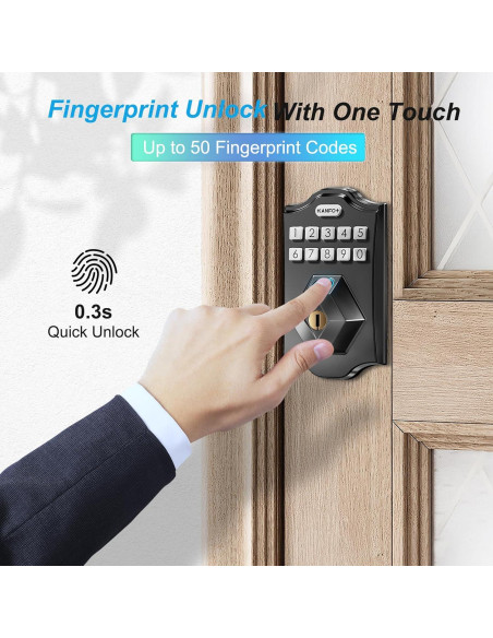 Cerradura Biométrica KANFOX S2 con Huella Dactilar y Teclado