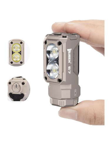 Linterna EDC WUBEN E7 1800 Lúmenes Recargable IP68 Caqui