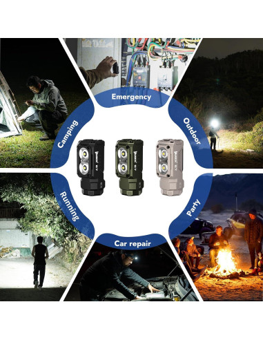 Linterna EDC WUBEN E7 1800 Lúmenes Recargable IP68 Caqui