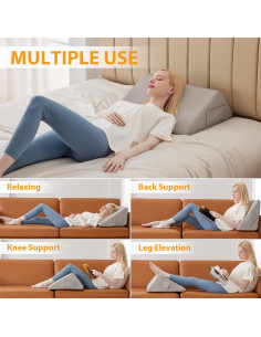 Almohada en Cuña para Rodillas Ruqmuis 60x48 cm Gris 2