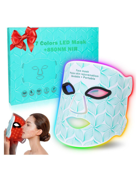 Máscara de Terapia de Luz LED Biuufish 7 Colores Antienvejecimiento