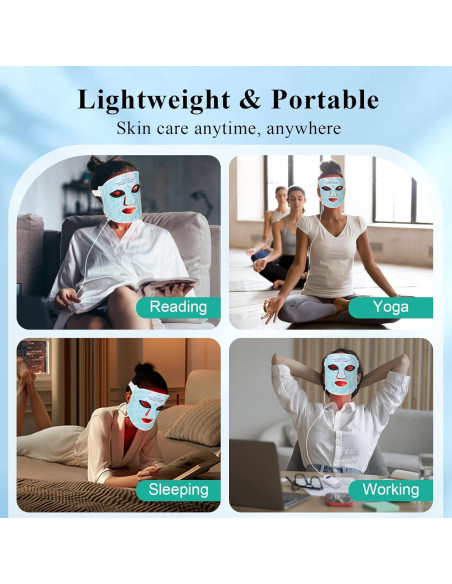 Máscara de Terapia de Luz LED Biuufish 7 Colores Antienvejecimiento