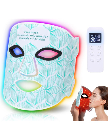 Máscara de Terapia de Luz LED Biuufish 7 Colores Antienvejecimiento