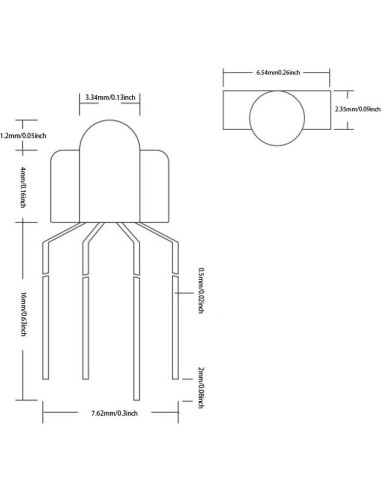 100 Diodos LED 3mm RGB OWOFYDR - Super Brillantes 4 Pines