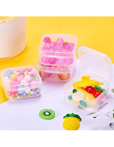 Rocutus 24 Contenedores Plástico Transparente con Tapa Bisagra