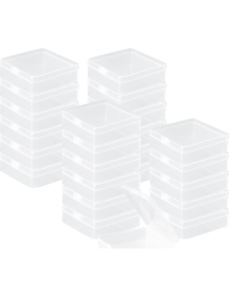 Rocutus 24 Contenedores Plástico Transparente con Tapa Bisagra Rocutus 24 Contenedores Plástico Transparente con Tapa Bisagra