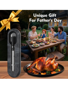 Termómetro de Carne Inalámbrico AURASKY CP20, 91.44m, Doble Sensor 2