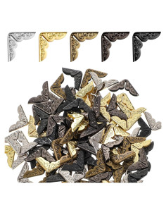 Protector de Esquinas de Metal ZEYIYER 100 Pcs - Dorado, Plateado, Bronce, Negro