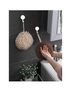 Toallas de Mano Sophie & Panda - Juego de 2 Crema y Marrón 2