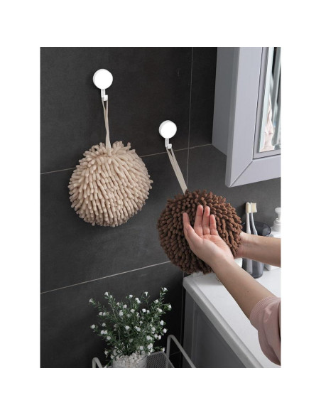 Toallas de Mano Sophie & Panda - Juego de 2 Crema y Marrón